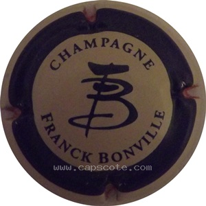 Capsule de champagne BONVILLE Franck 13a gris-crème contour vert 