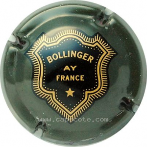 1x  Capsule de champagne Bollinger vert foncé Série 10  Lettres épaisse  cote 6€ 
