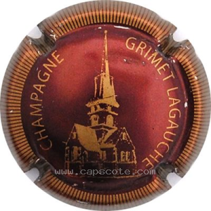 capsule champagne Grimet - Lagauche  Série 2 Vue de l'église