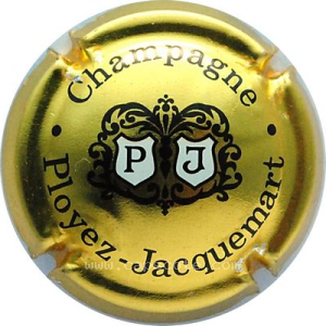 capsule champagne Ployez Jacquemart Ecusson, initiales PJ fond blanc 