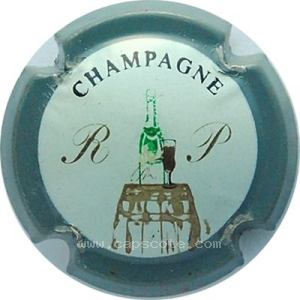 capsule champagne Radin Pintat Anonyme, initiales RP et bouteille