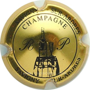 capsule champagne Radin Pintat Anonyme, initiales RP et bouteille