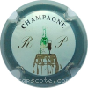 capsule champagne Anonyme, initiales RP et bouteille 